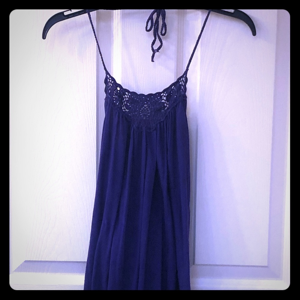 XS Purple Gap Halter Top
